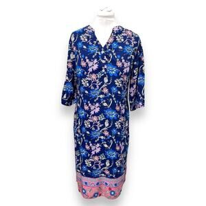 Avivier Womens Floral Dress XL Cotton & Polyester Blend Boho Chic House Dress